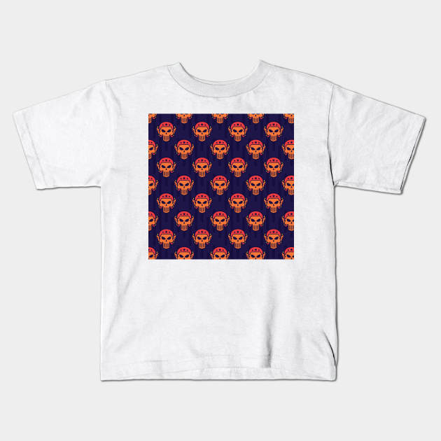 Red Halloween Pattern Kids T-Shirt by giantplayful